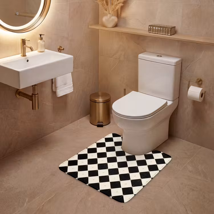 Wc Mat - Ster - Zwart - Wit - Kerst — 3