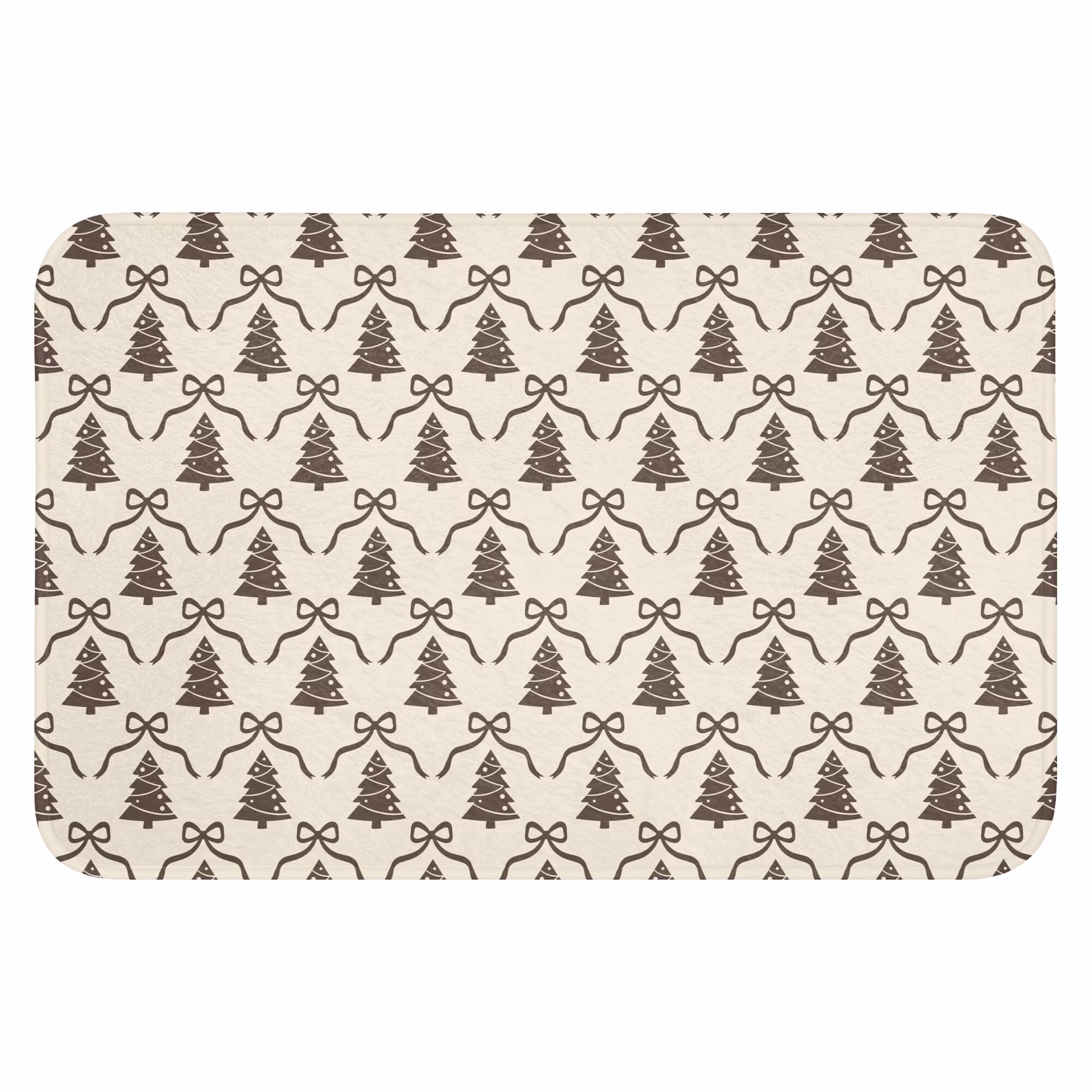 Wc Mat - Kerst - Taupe - Crème - Strik — 1