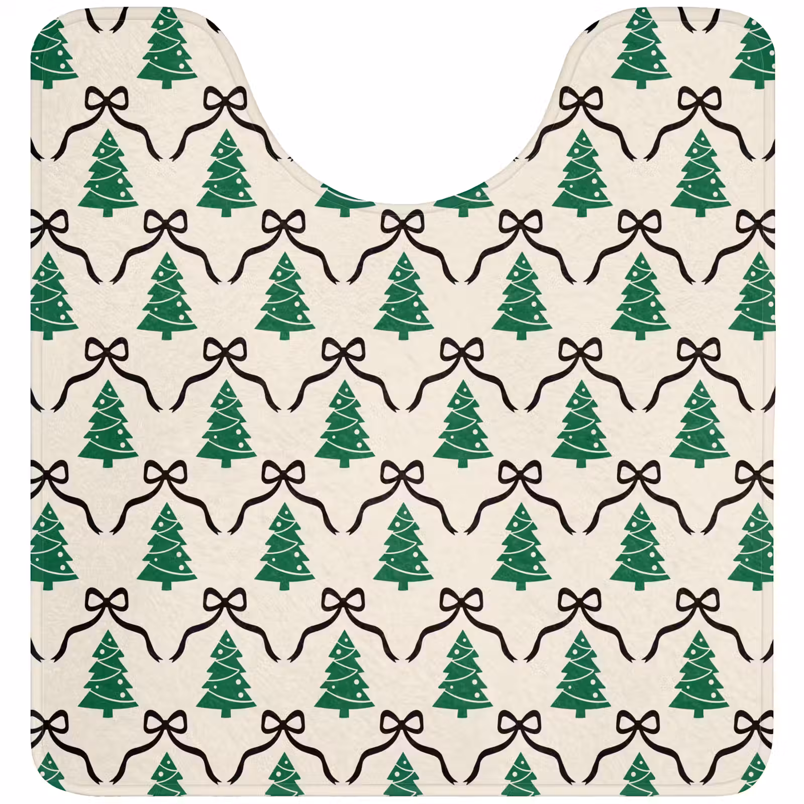 Wc Mat - Kerst - Wit - Zwart - Strik — 1