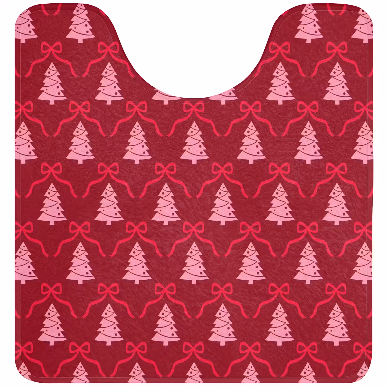 Wc Mat - Strik - Rood - Roze - Kerst — 1