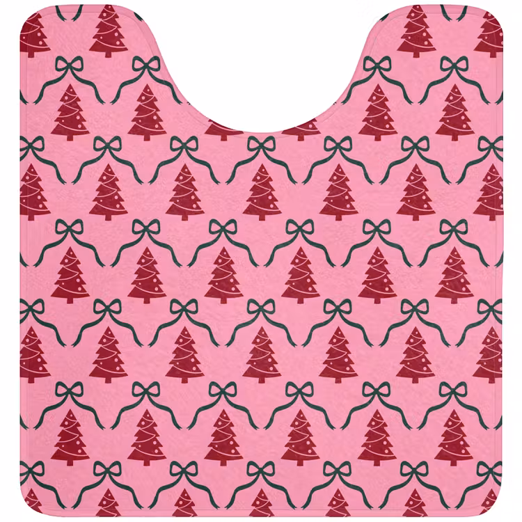 Wc Mat - Kerst - Rood - Groen - Strik — 1