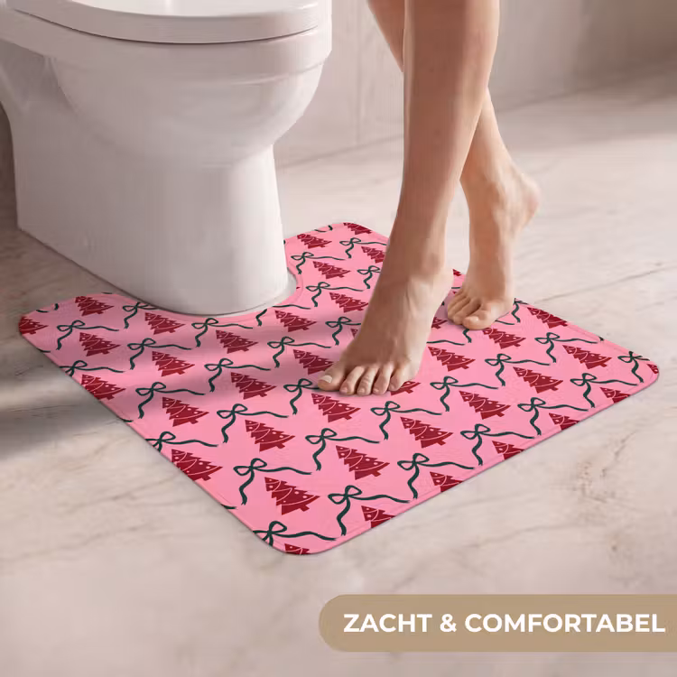Wc Mat - Kerst - Rood - Groen - Strik — 5