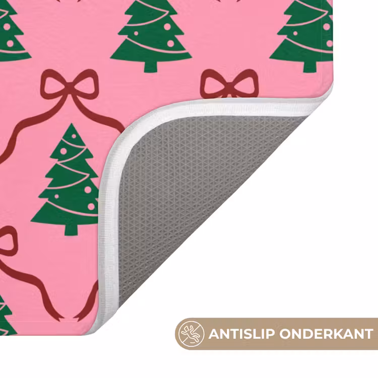 Wc Mat - Kerst - Roze - Rood - Strik — 4