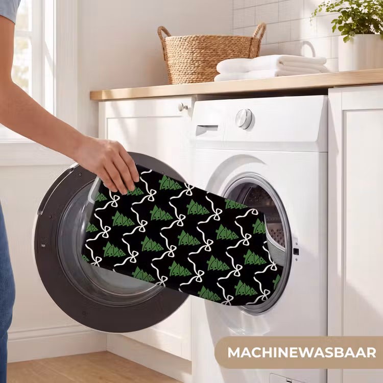 Wc Mat - Kerst - Zwart - Wit - Strik — 6