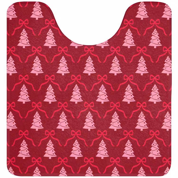 Wc Mat - Strik - Rood - Roze - Kerst — 1