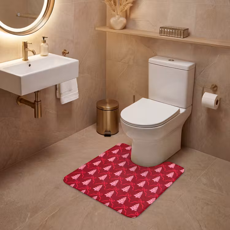 Wc Mat - Strik - Rood - Roze - Kerst — 3
