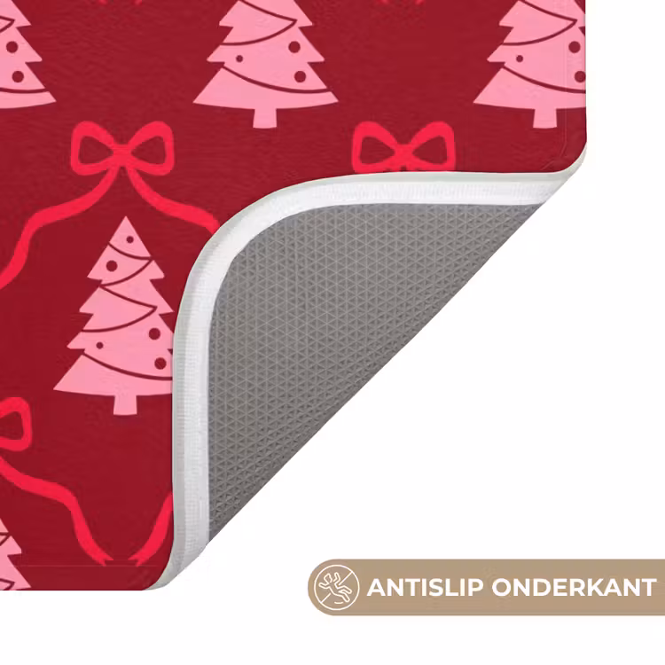 Wc Mat - Strik - Rood - Roze - Kerst — 4