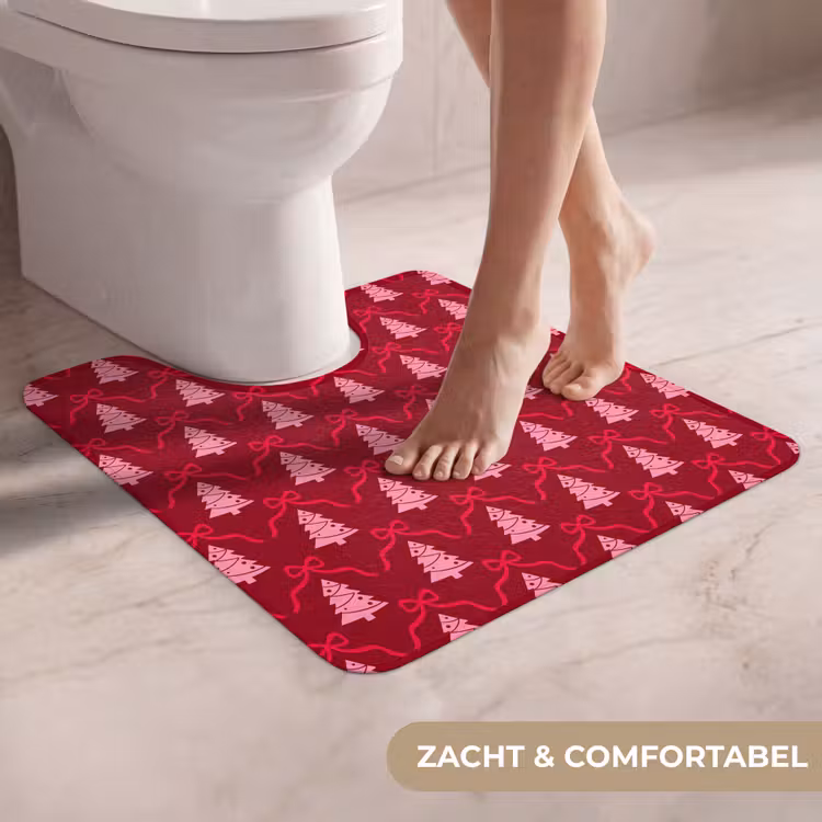 Wc Mat - Strik - Rood - Roze - Kerst — 5