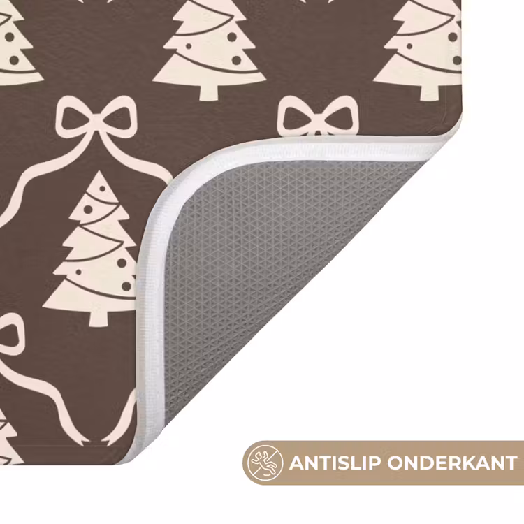 Wc Mat - Strik - Taupe - Wit - Kerst — 4
