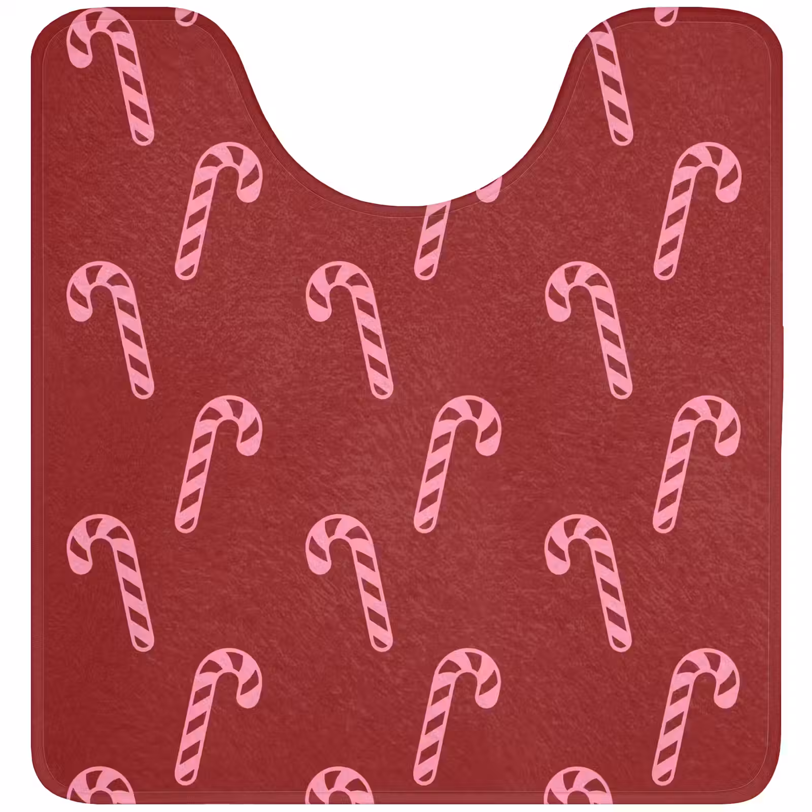 Wc Mat - Kerst - Burgundy - Roze - Zuurstok — 1