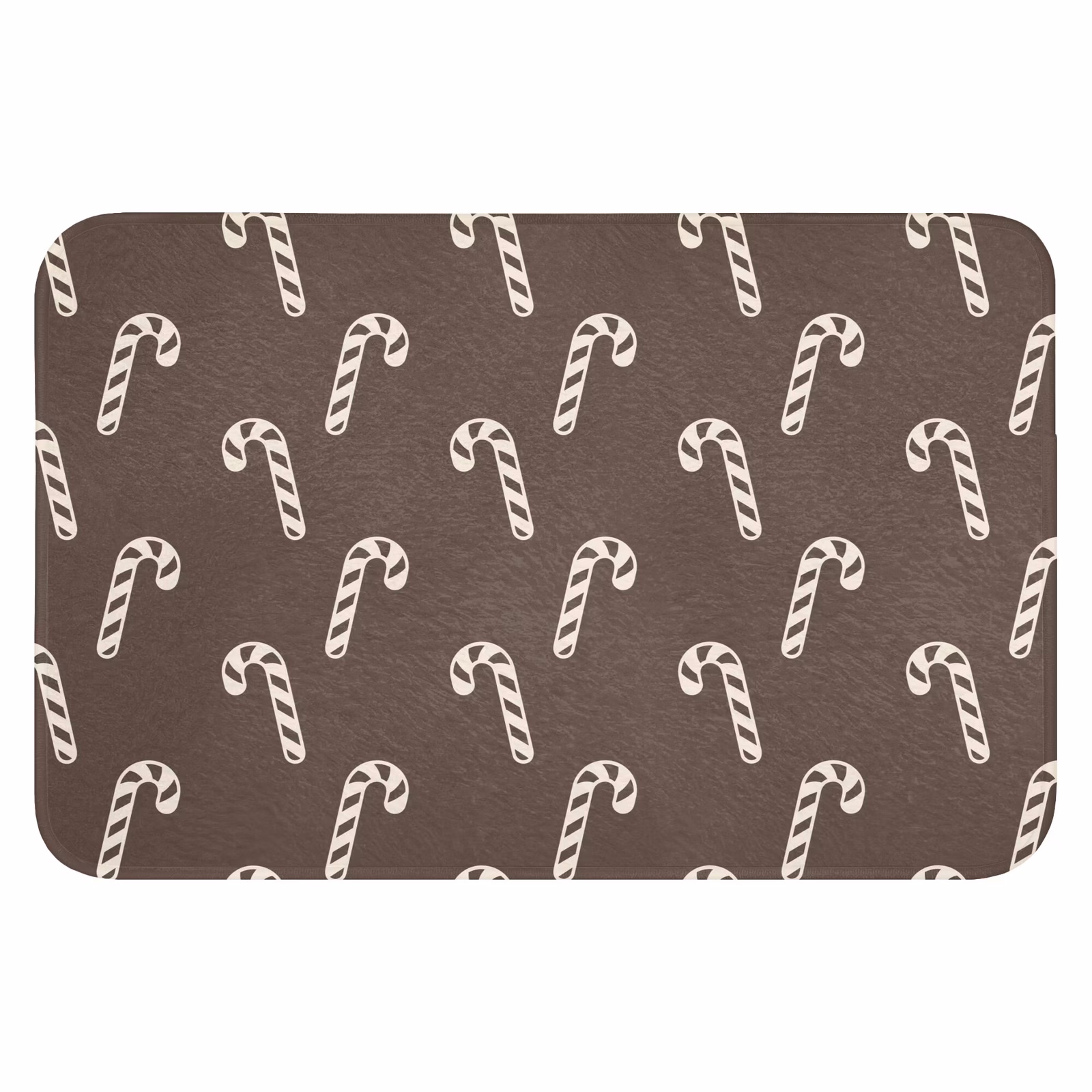 Wc Mat - Kerst - Crème - Taupe - Zuurstok — 1