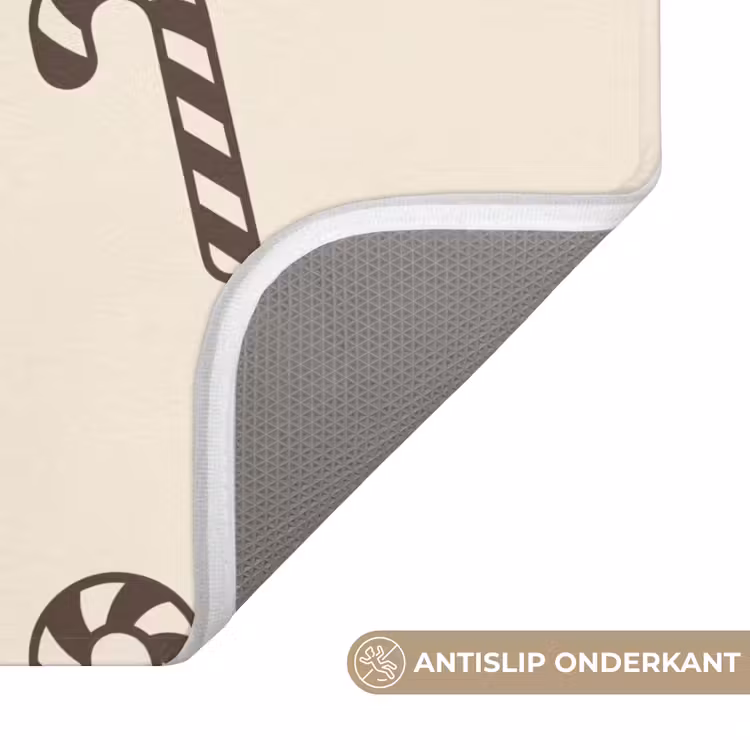 Wc Mat - Kerst - Grijs - Crème - Zuurstok — 4