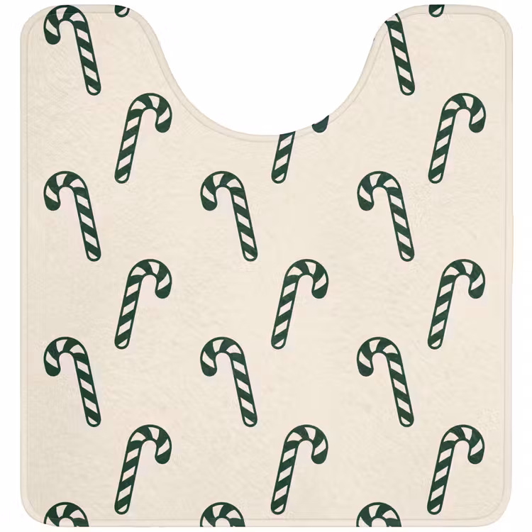 Wc Mat - Kerst - Groen - Crème - Zuurstok — 1