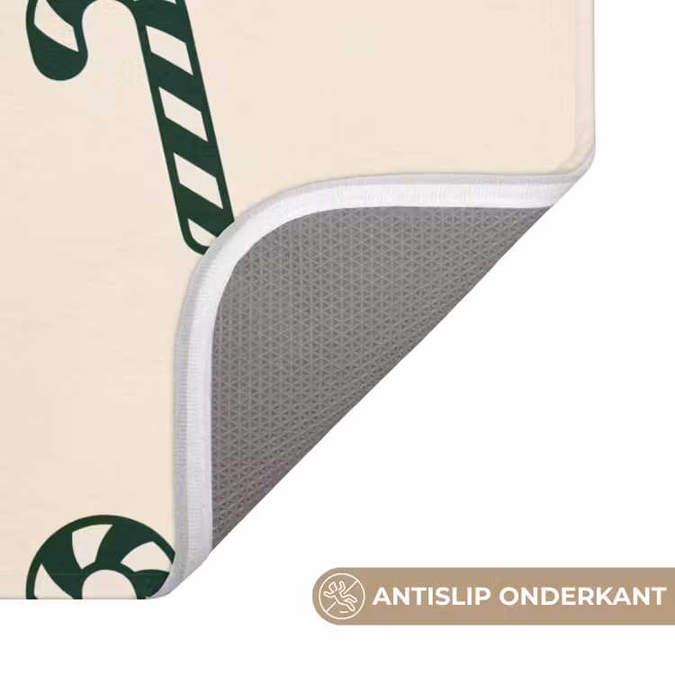 Wc Mat - Kerst - Groen - Crème - Zuurstok — 4