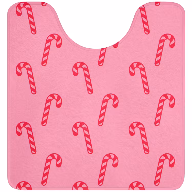 Wc Mat - Kerst - Rood - Roze - Zuurstok — 1