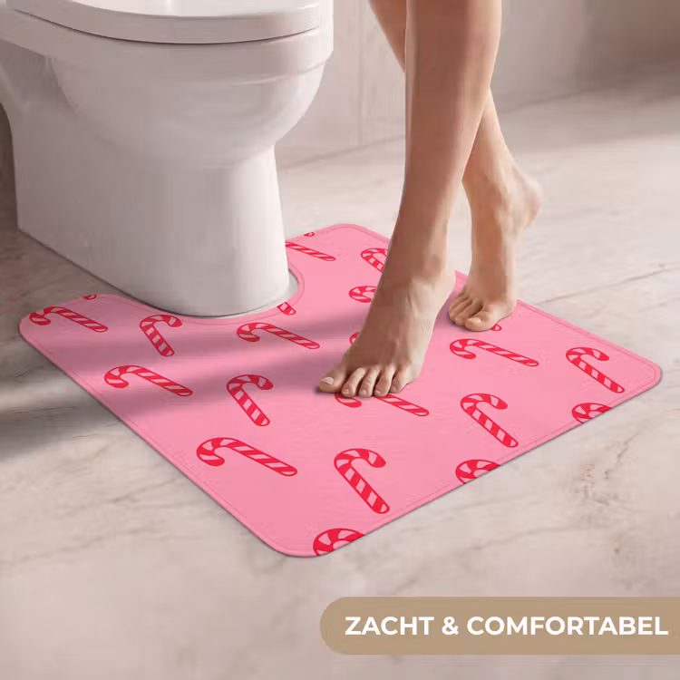 Wc Mat - Kerst - Rood - Roze - Zuurstok — 5