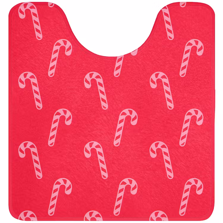 Wc Mat - Kerst - Roze - Rood - Zuurstok — 1