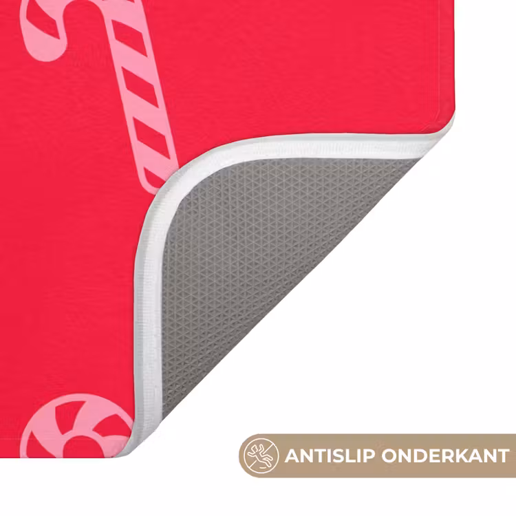 Wc Mat - Kerst - Roze - Rood - Zuurstok — 4