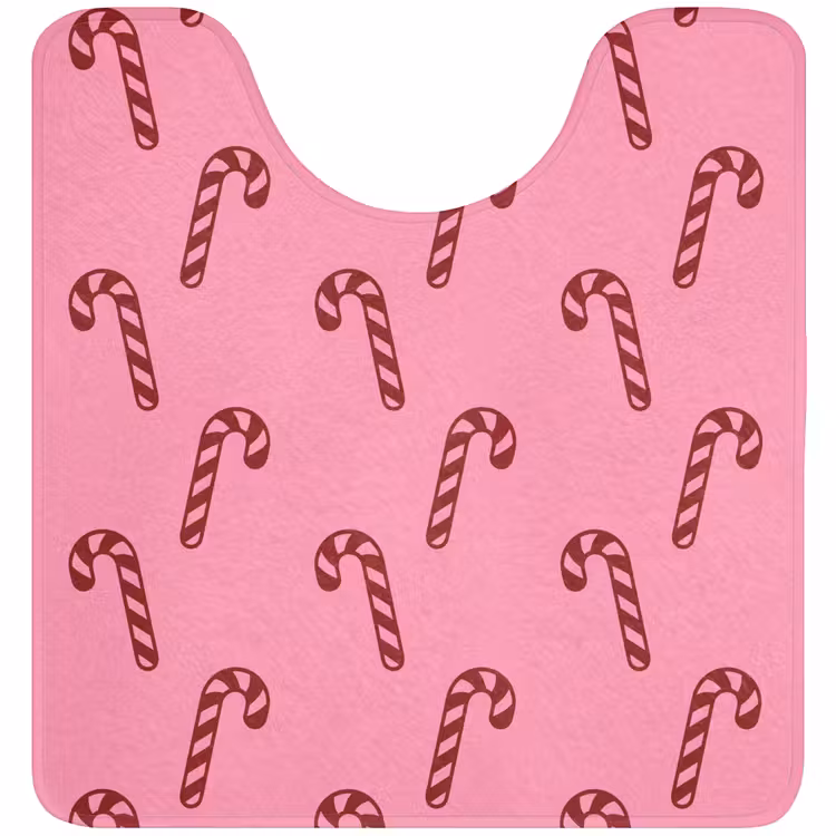 Wc Mat - Kerst - Roze - Zuurstok - Rood — 1