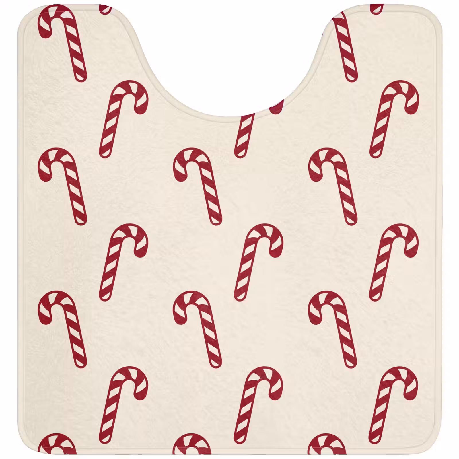 Wc Mat - Kerst - Rood - Crème - Zuurstok — 1