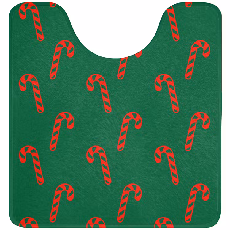 Wc Mat - Kerst - Groen - Rood - Zuurstok — 1