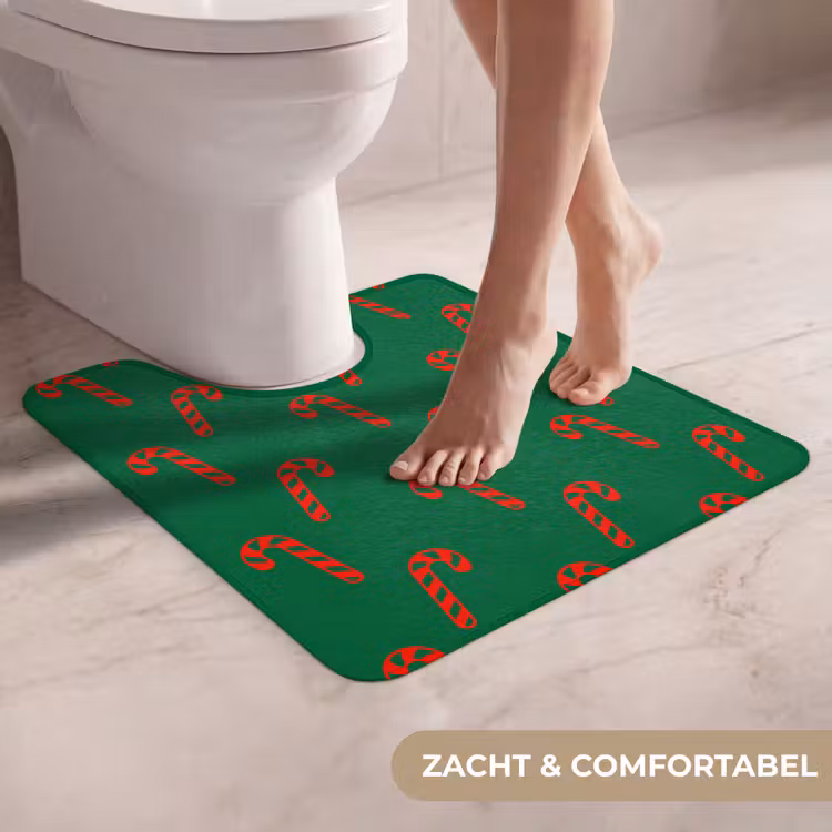 Wc Mat - Kerst - Groen - Rood - Zuurstok — 5