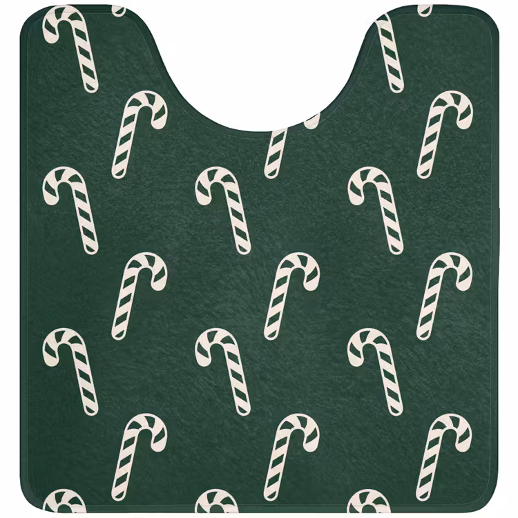 Wc Mat - Kerst - Groen - Wit - Zuurstok — 1