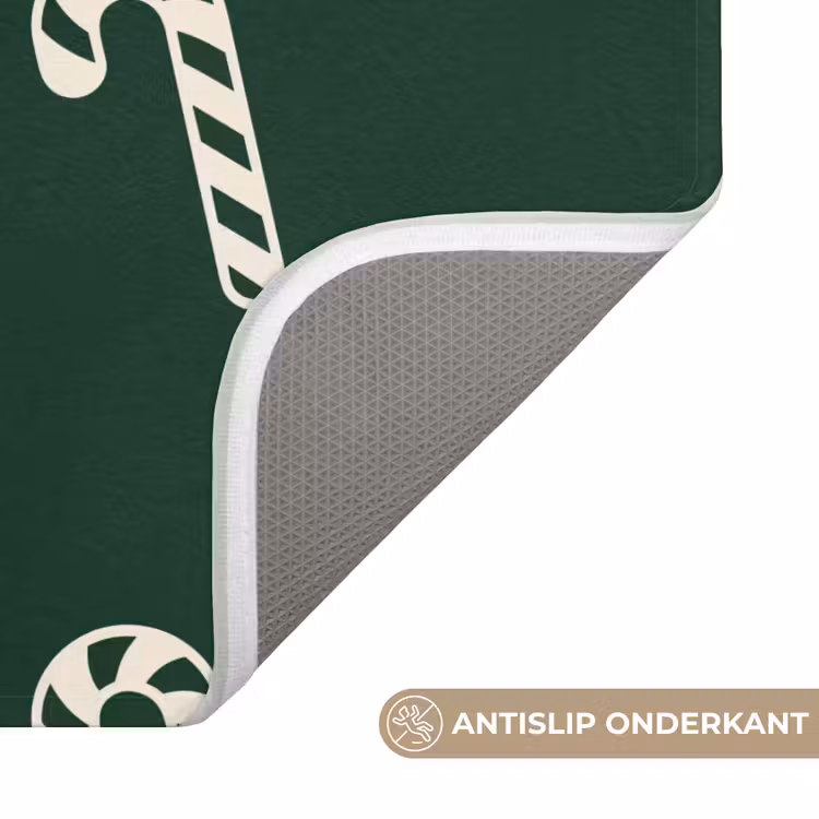 Wc Mat - Kerst - Groen - Wit - Zuurstok — 4