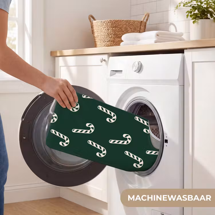 Wc Mat - Kerst - Groen - Wit - Zuurstok — 6