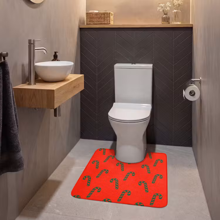 Wc Mat - Kerst - Rood - Groen - Zuurstok — 2