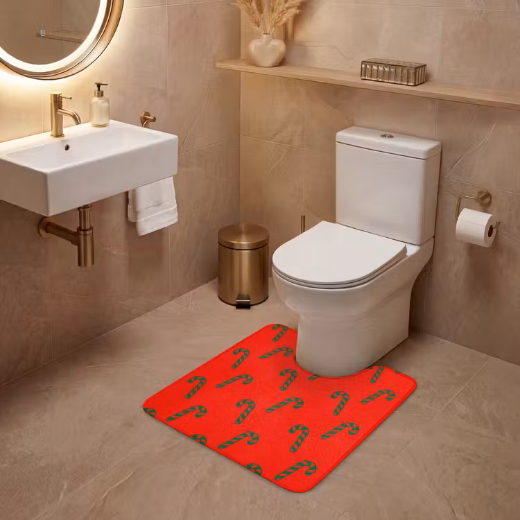 Wc Mat - Kerst - Rood - Groen - Zuurstok — 3