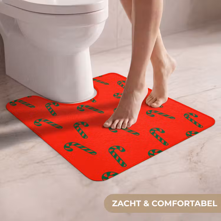 Wc Mat - Kerst - Rood - Groen - Zuurstok — 5