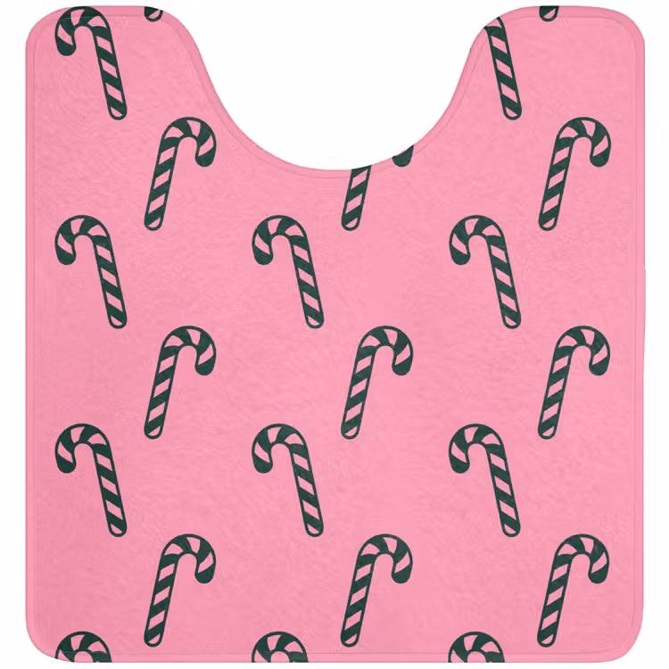 Wc Mat - Kerst - Roze - Groen - Zuurstok — 1
