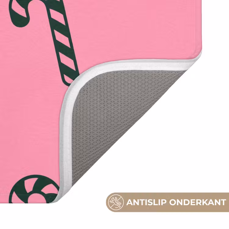 Wc Mat - Kerst - Roze - Groen - Zuurstok — 4