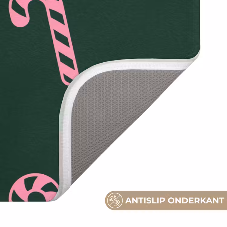 Wc Mat - Kerst - Roze - Groen - Zuurstok — 4