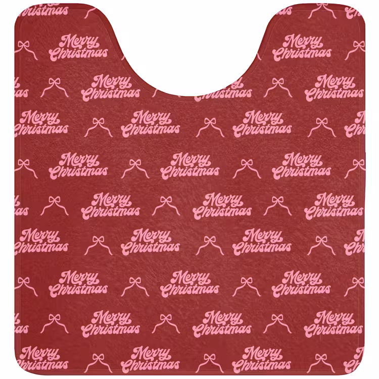 Wc Mat - Tekst - Rood - Roze - Strik — 1