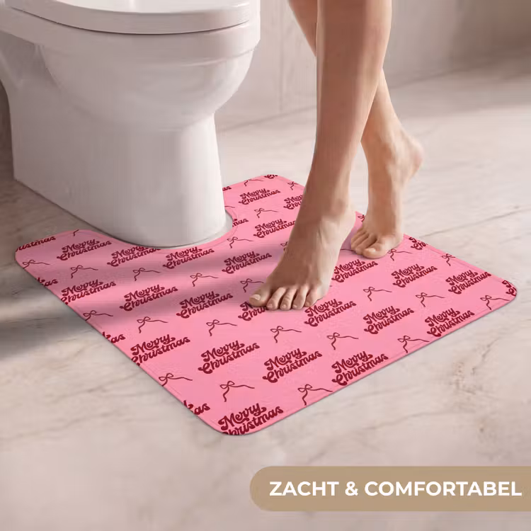 Wc Mat - Tekst - Roze - Rood - Strik — 5