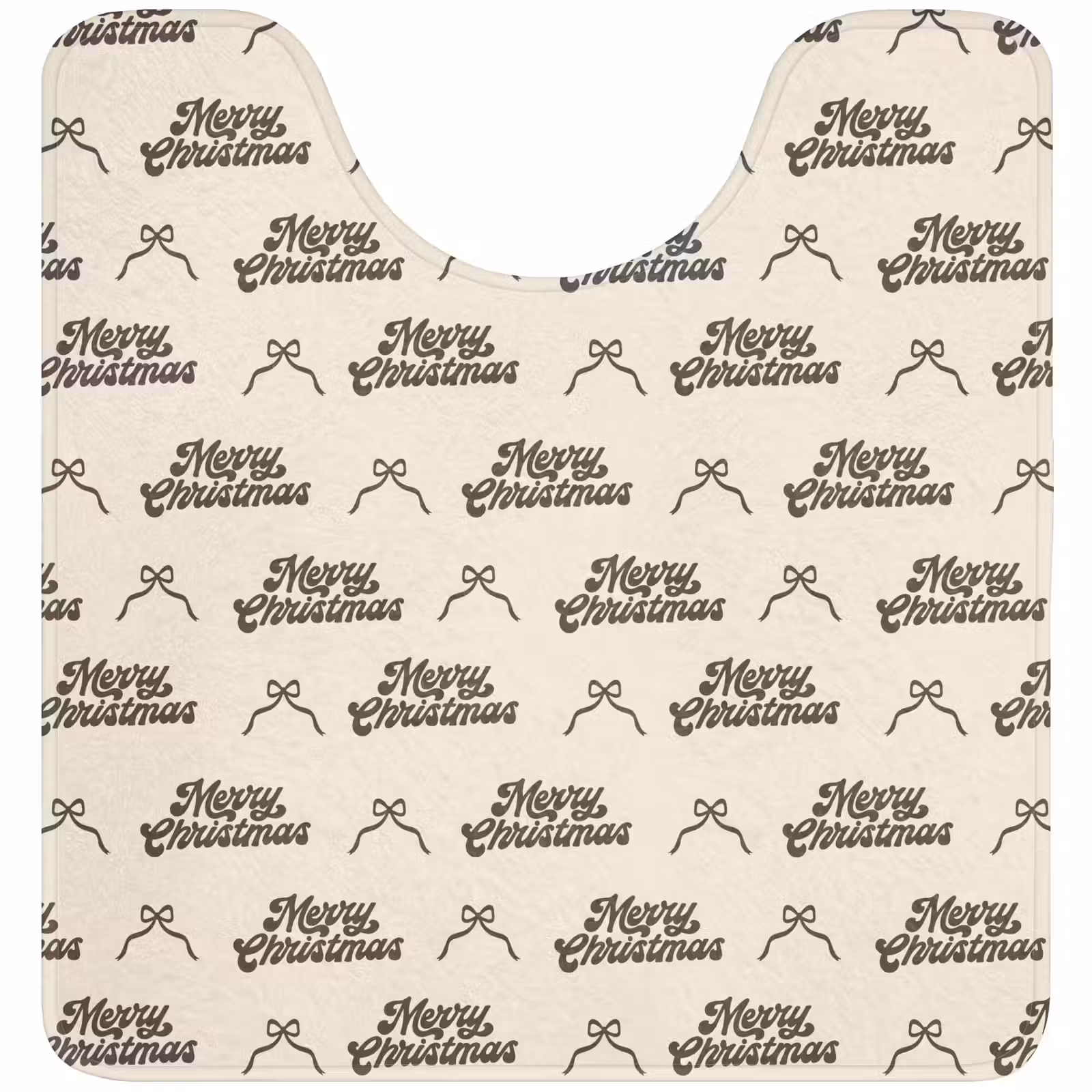 Wc Mat - Tekst - Bruin - Crème - Strik — 1