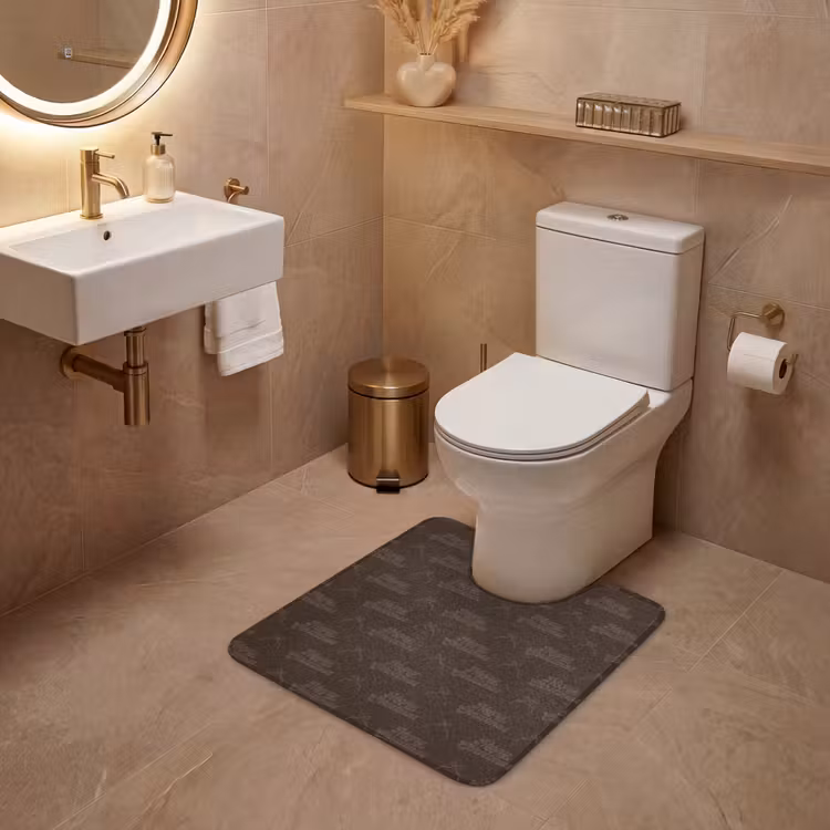 Wc Mat - Tekst - Bruin - Strik — 3