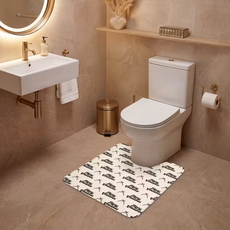 Wc Mat - Tekst - Crème - Zwart - Kerst — 3