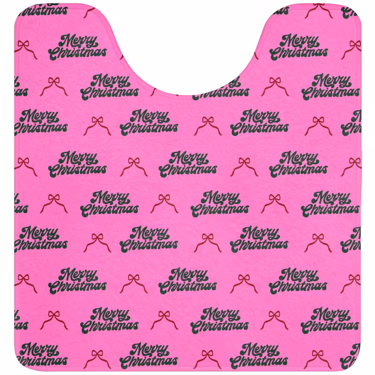 Wc Mat - Tekst - Neon - Roze - Kerst — 1