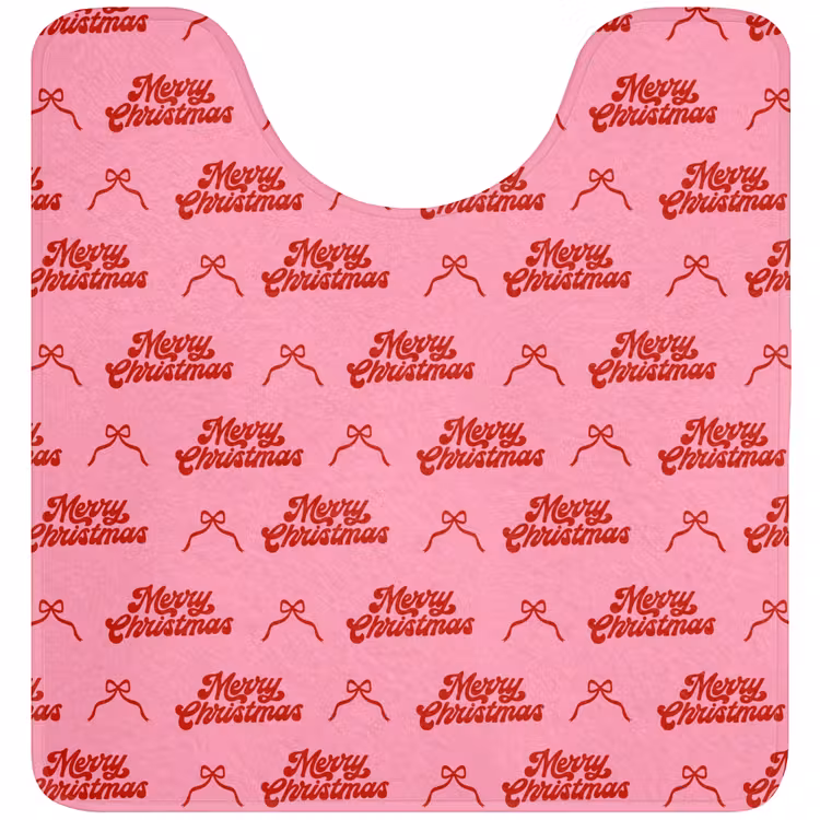 Wc Mat - Tekst - Strik - Rood - Roze — 1