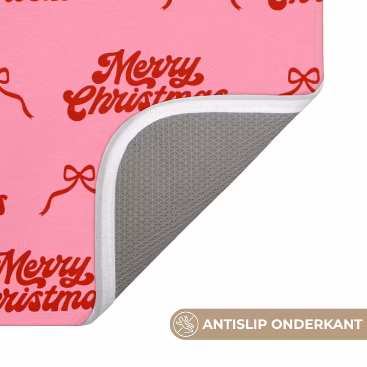 Wc Mat - Tekst - Strik - Rood - Roze — 4