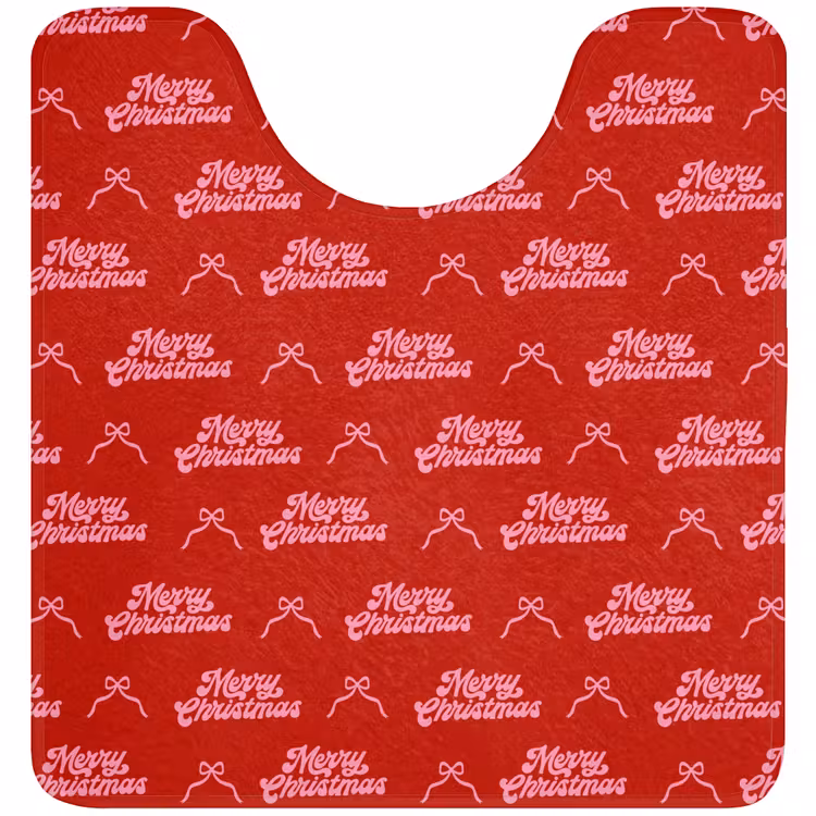 Wc Mat - Tekst - Strik - Roze - Rood — 1