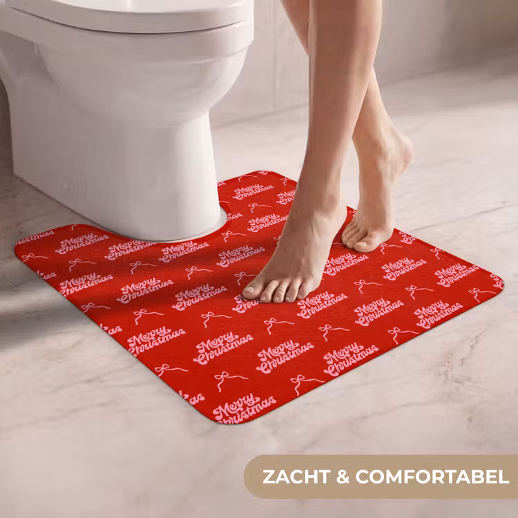 Wc Mat - Tekst - Strik - Roze - Rood — 5