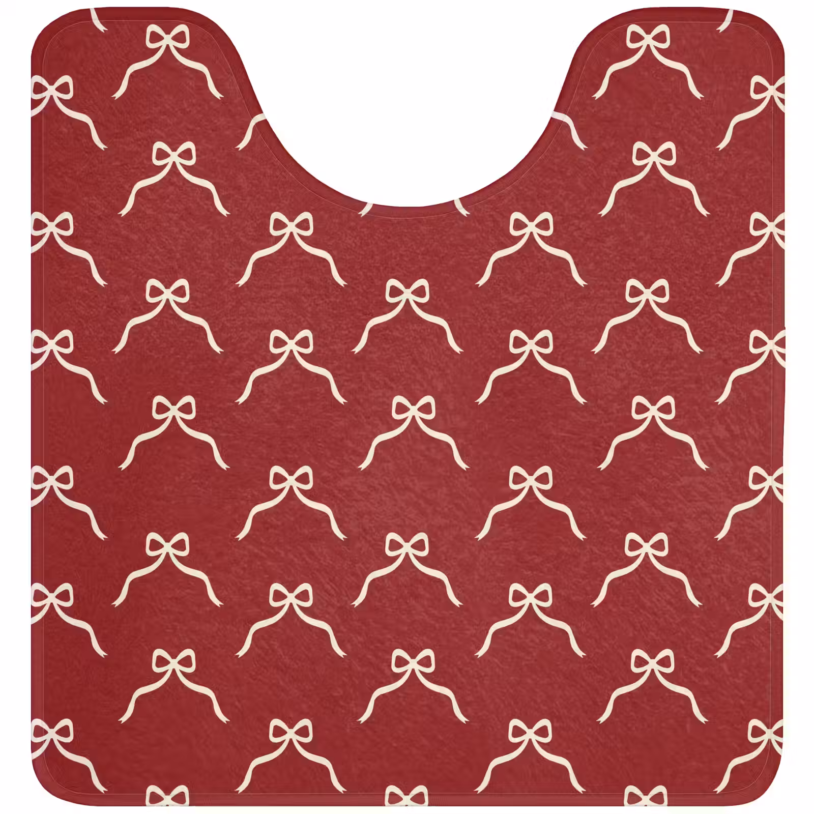 Wc Mat - Strik - Kerst - Rood - Wit — 1