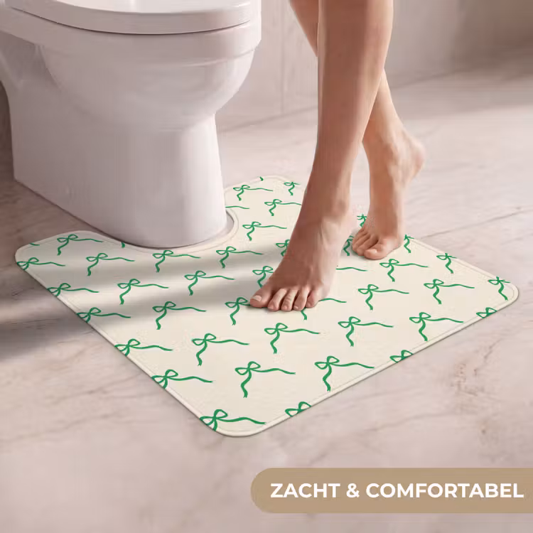 Wc Mat - Strik - Crème - Groen - Kerst — 5