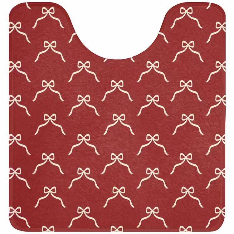 Wc Mat - Strik - Kerst - Rood - Wit — 1