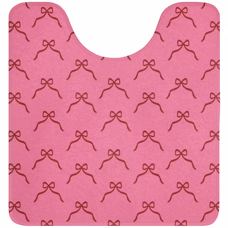 Wc Mat - Strik - Rood - Roze - Kerst — 1