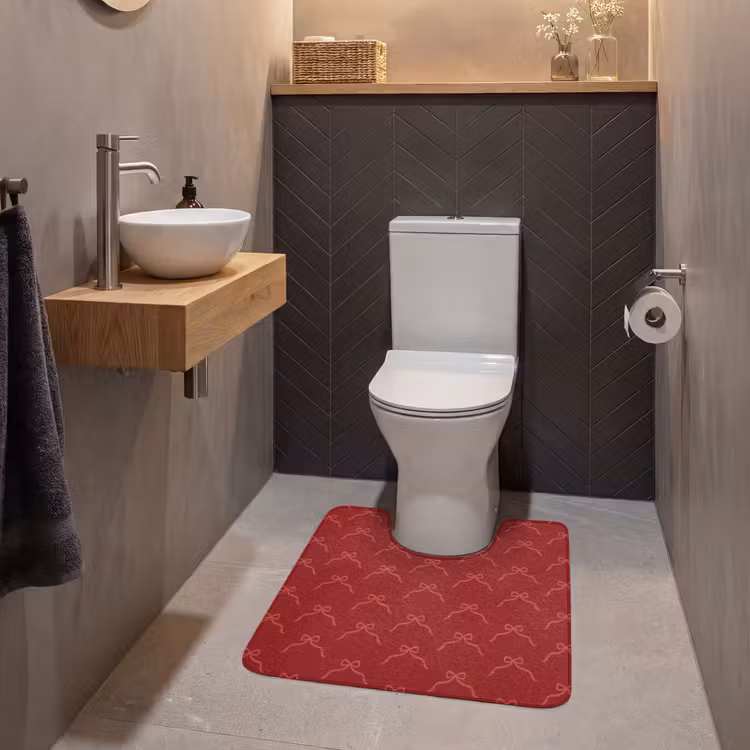 Wc Mat - Strik - Roze - Rood - Kerst — 2